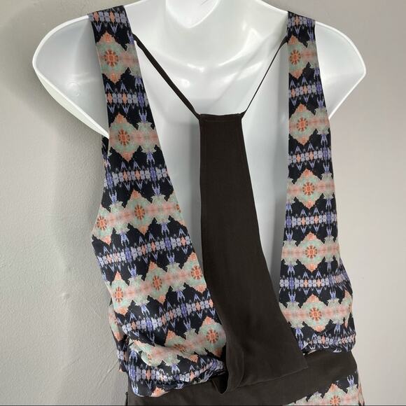 MORGAN CARPER ANTHROPOLOGIE Silk Mini Dress Womens Size 8 Summer Flowy Boho - Picture 4 of 7